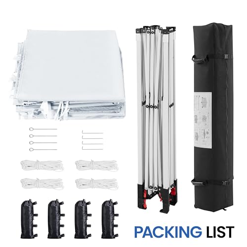 Yaheetech 10x10 Pop Up Canopy with 4 Removable Sidewalls, White F109731