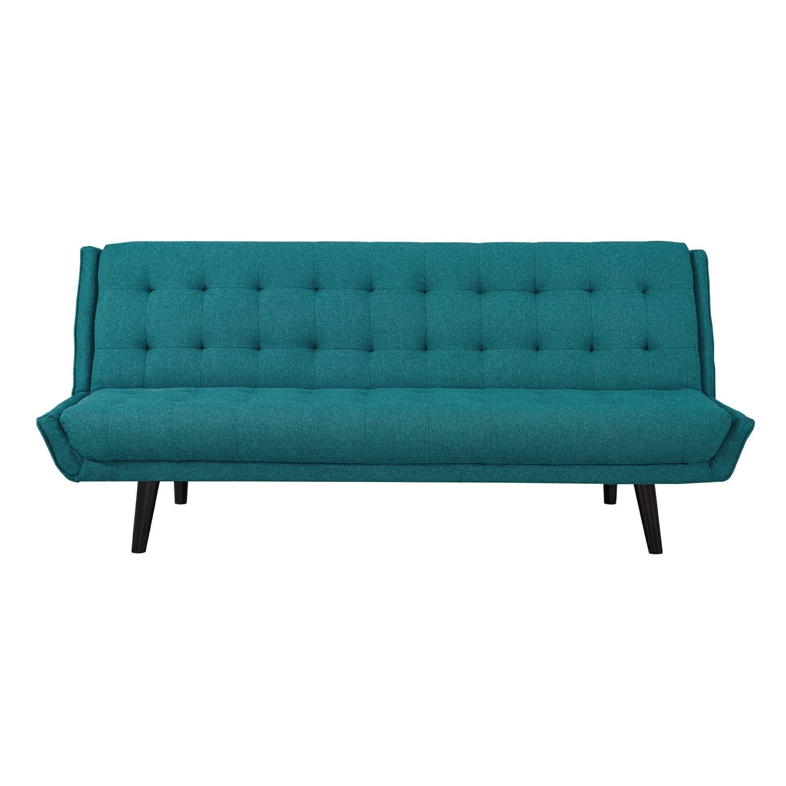 Tufted Sofa Bed Fabric Aqua Blue V14889