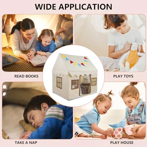 Kids Play Tent with Floor and Star Light, Indoor Outdoor Castle Playhouse I9927