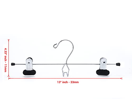 6 Pack Heavy Duty Metal Pants Hangers with Adjustable Clips, Chrome Z637372