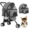 BestPet Pet Stroller Premium 3-in-1 Multifunction Dog Cat Jogger Stroller for Medium Small Dogs Cats Folding Lightweight Travel Stroller with Detachable Carrier, Black