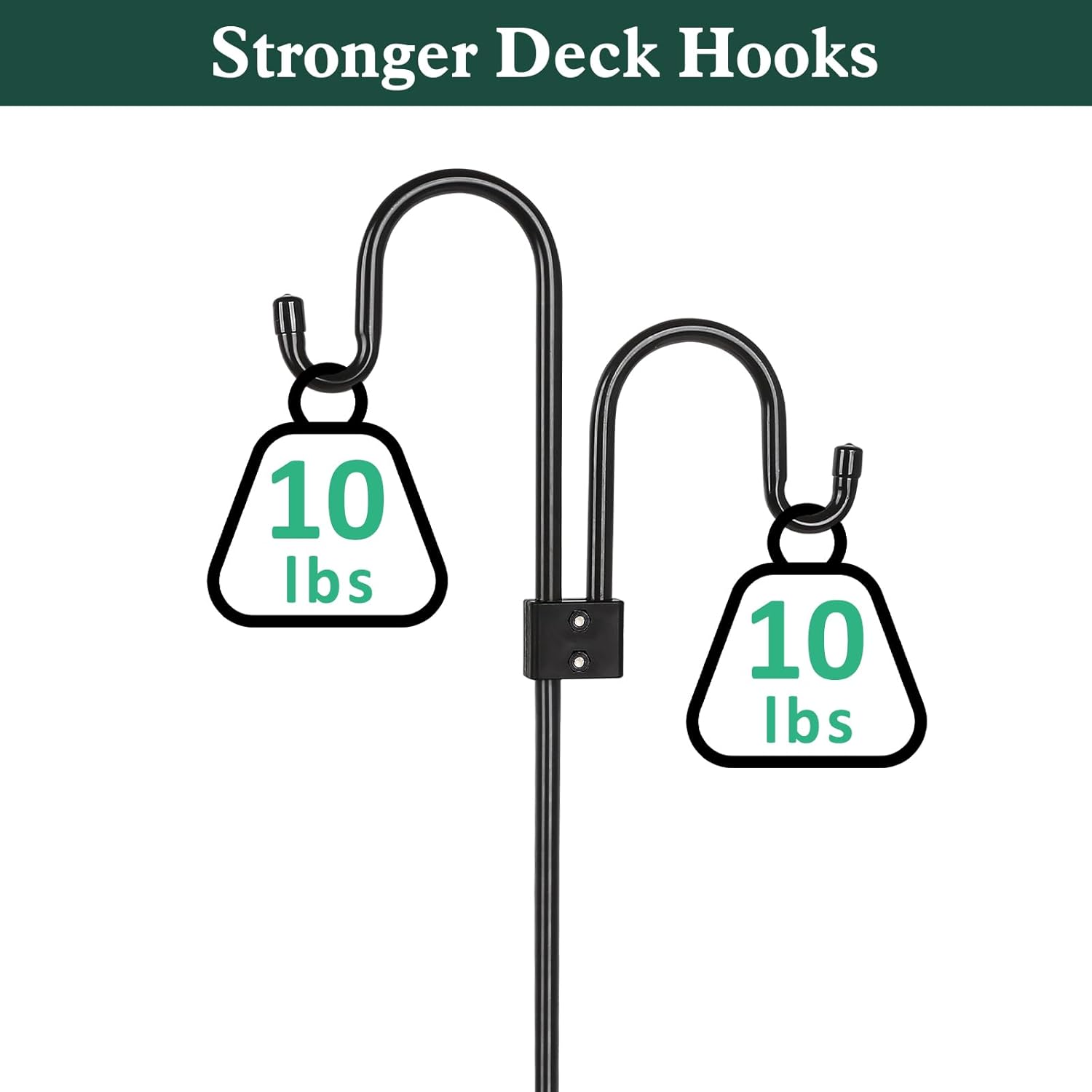 Black 47 Inch Deck Hook for Bird Feeder & Plants P97408