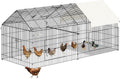 Polar Aurora Chicken Coop 87”x41”Chicken Run Cage for Yard with Cover Outside,Metal Chicken Pen Enclosure Outdoor for Small Animals Cat Hen Duck Rabbit