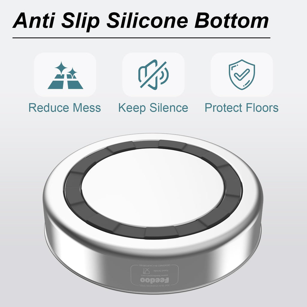 Stainless Steel Dog Bowl with Non-Slip Rubber Base, 42oz J999447