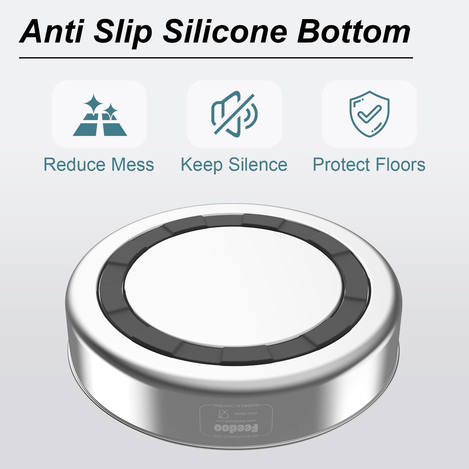 Stainless Steel Dog Bowl with Non-Slip Rubber Base, 42oz J999447