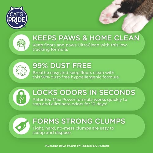 Cat's Pride Max Power UltraClean Low Tracking Multi-Cat Clumping Litter, Fresh Scent, 15 lbs (Pack of 2) H78851