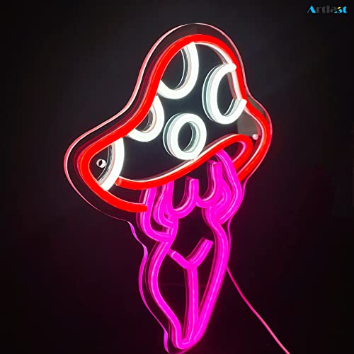 Lady Mushroom Neon Light LED USB Sign for Bedroom Wall Decor K854110