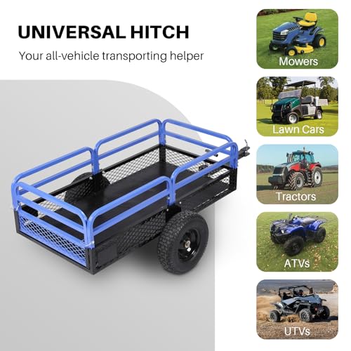 Heavy Duty Steel ATV Dump Trailer with Removable Sides, 1500 lb Capacity S6709