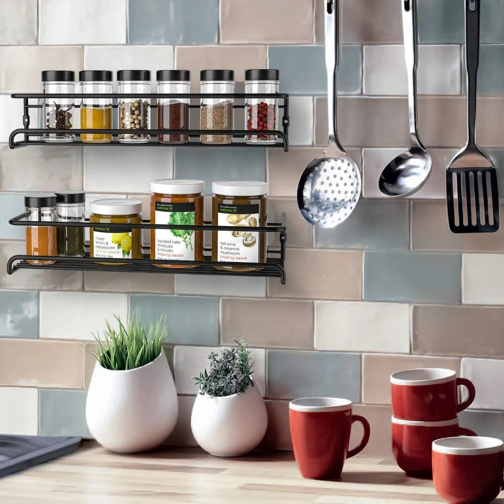 Koovon Spice Rack Organizer 4 Tier Wall Mount for Cabinet P729482
