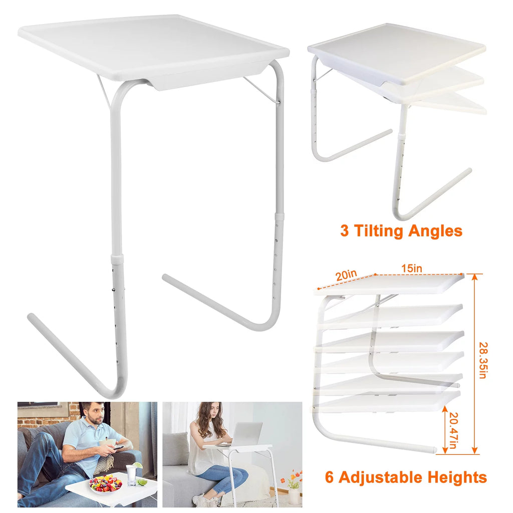 iMounTEK Folding Snack TV Tray Table, Adjustable Height & Angle, 20" x 15" J754