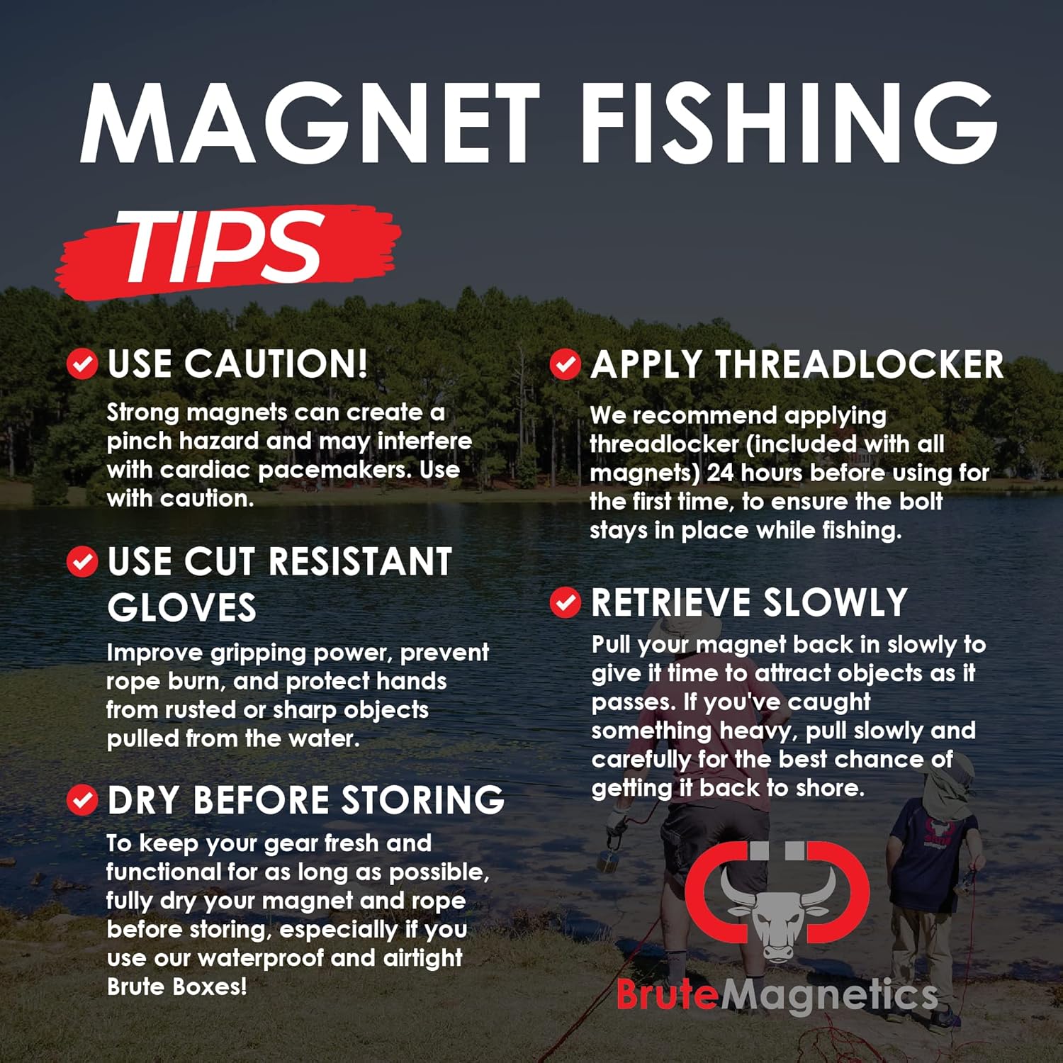 Brute Magnetics 1200 lb Single Sided Fishing Magnet with Eyebolt D8926