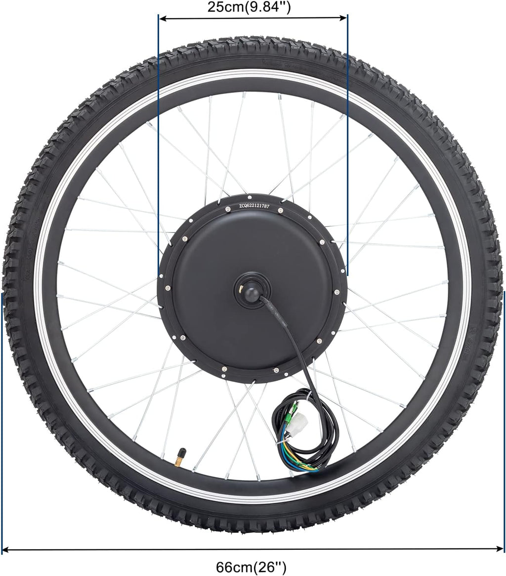 26" 48V 1000W Electric Fat Bike Conversion Kit Rear Wheel with LCD Display U30941