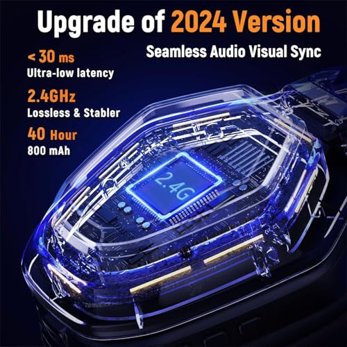 2.4GHz Wireless Gaming Headset for PC PS5 PS4 with Flip Microphone M29946