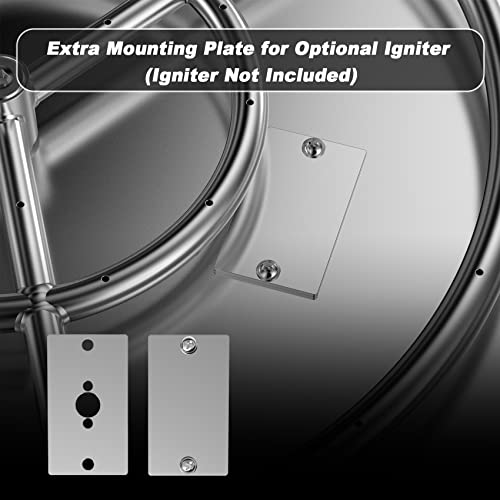 Skyflame 19 Inch Round Stainless Steel Drop in Fire Pit Pan with Burner Ring and Cover N4659