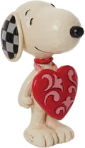 Enesco Peanuts by Jim Shore, Snoopy Wearing Heart Sign, Figurine, 3 inches