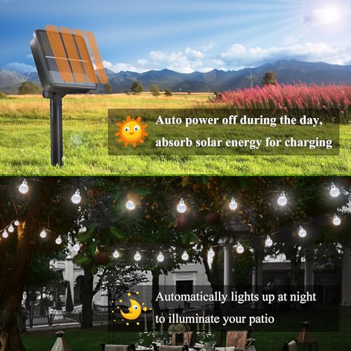 Crystal Globe Solar String Lights for Outdoor Garden Patio Decor (Purple) M418