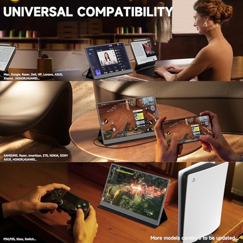 Portable Monitor 15.6 Inch 1080P IPS HDR USB HDMI for Laptop PC Mac G166