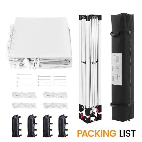 Yaheetech 10x10 Pop Up Canopy with 4 Removable Sidewalls, White F109731