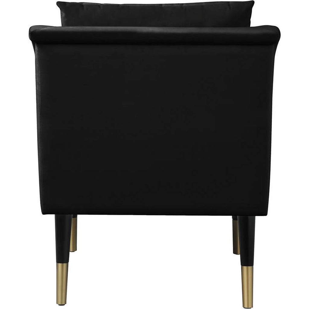 Pemberly Row Contemporary Velvet Accent Chair in Soft Black V25301