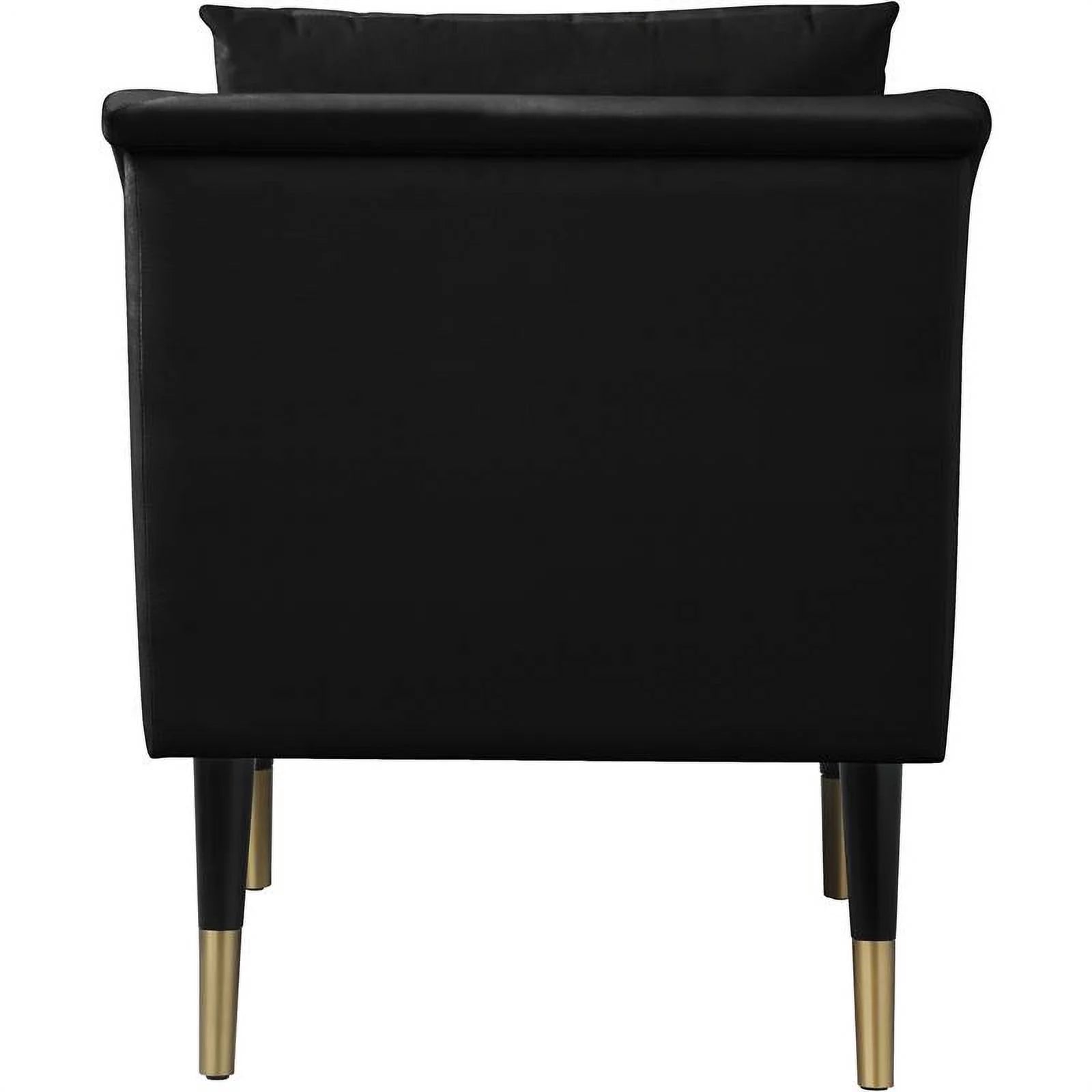 Pemberly Row Contemporary Velvet Accent Chair in Soft Black V25301