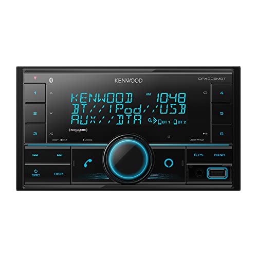 KENWOOD DPX505BT Double DIN in-Dash CD Car Stereo. AM/FM with Bluetooth, Amazon Alexa Voice Control, High-Contrast 3-line Display with Variable-Color Illumination, SiriusXM