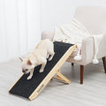 19" Tall Pet Ramp - Small to Medium Dogs and Cats Use - Wooden Folding Portable Dog Ramp Perfect for Couch or Bed with Non Slip Carpet Surface - 4 Levels Height Adjustable Up to 110Lbs