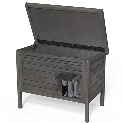 GDLF Outdoor Feral Cat House Heated Cat Shelter with All-Round Insulation Q5137