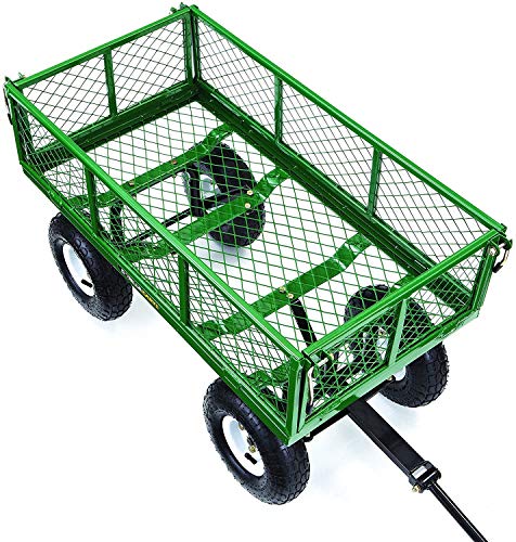 Gorilla Carts Steel Utility Wagon with Removable Side Panels, 1000 lb Capacity, Gray U674568