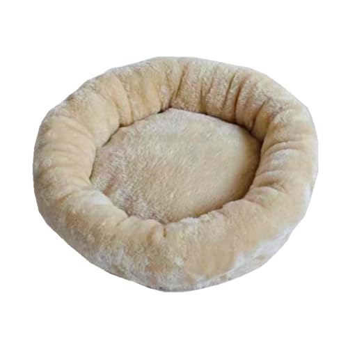 Cat Tree Tower Accessories Replacement Parts Round Top Cushion Cover Bed for Cat Perch with Elastic Band (13.8", Beige)