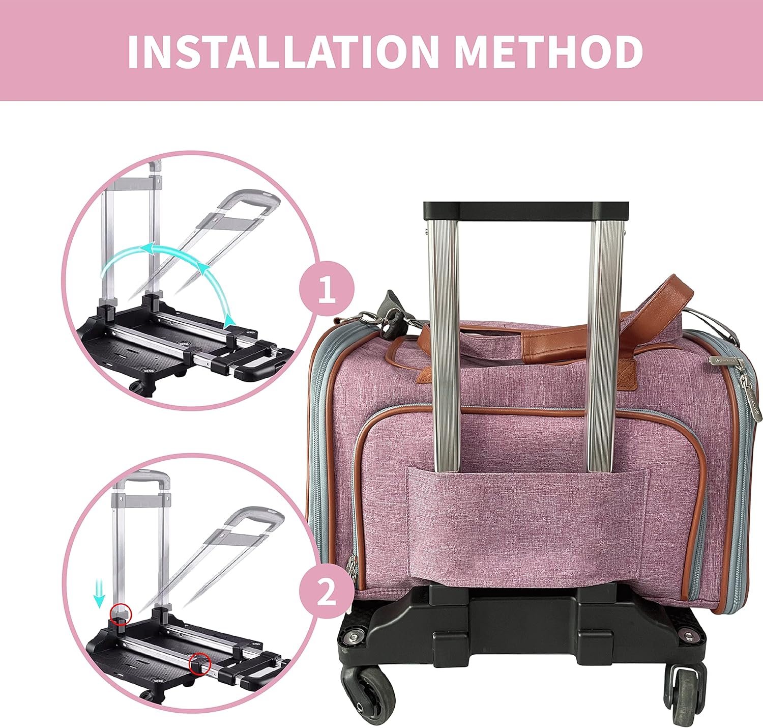 Mr. Peanut's Spinner Wheelbase Luggage Cart for Bags & Pet Carriers H255