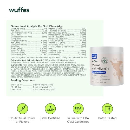 Wuffes 23-in-1 Chewable Dog Multivitamin, 30 Soft Chews W3117