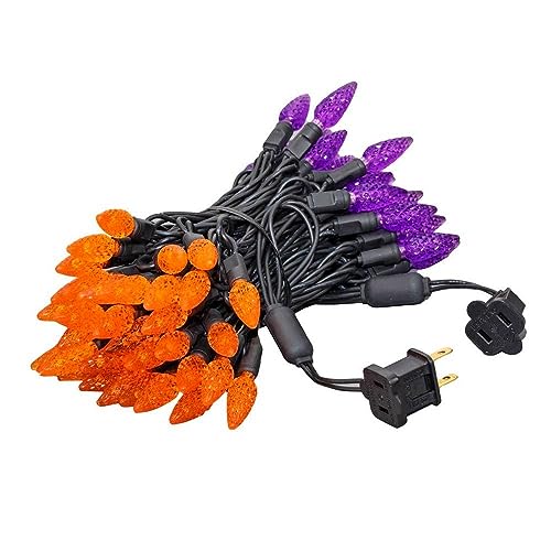Novelty Lights 24ft 70 LED Purple/Lime Green Halloween String Lights L643884