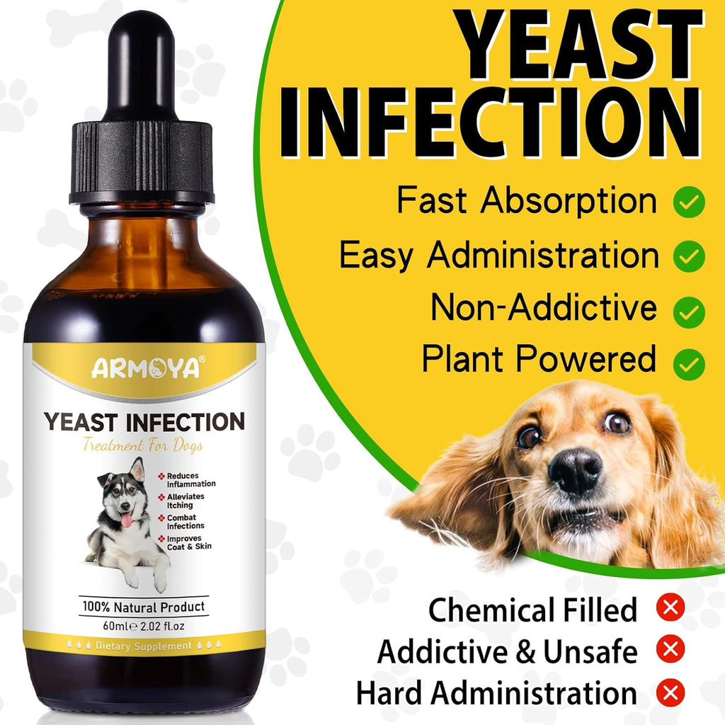 Natural Yeast Infection Treatment for Dogs - Ear Infection & Itch Relief, 2 fl oz G3924