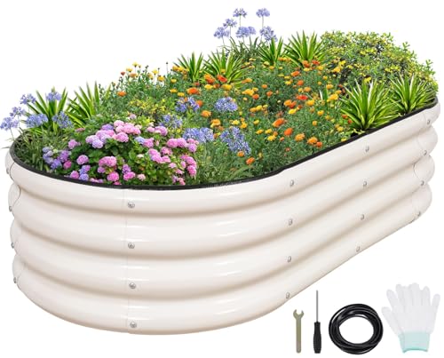 1MORE Galvanized Raised Garden Bed 4x2x1.4ft Metal Planter Box Outdoor D509