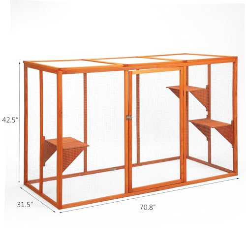 Catio Outdoor Cat Enclosure Weatherproof Wooden Grey Q380854