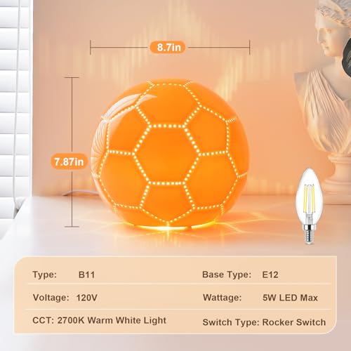 BOHON Mushroom Lamp, Ceramic Bedside Nightstand Light, Pink, LED Bulb Included T88188