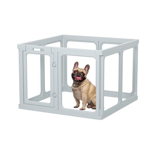 Clear Acrylic Dog Playpen 24" H Indoor Pet Fence for Puppy Small Dog Rabbit Cat R696