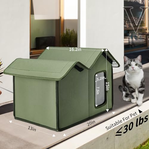 2THESTARS Outdoor Cat House Waterproof Insulated Shelter with Removable Washable Cover Z56840