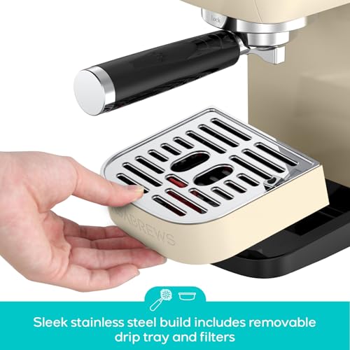CASABREWS 3700 Essential Espresso Machine 20 Bar, Stainless Steel, Silver D8468