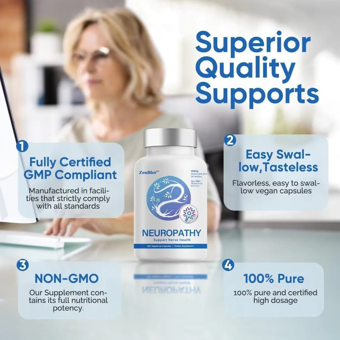 Zenlifer Nerve Savior 120 Capsules with Alpha Lipoic Acid & Benfotiamine W464
