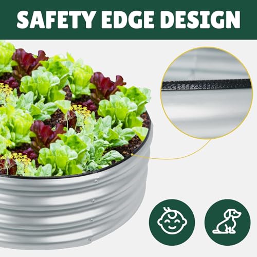LINEX Galvanized Raised Garden Bed 4x2x1 ft Metal Planter Box T46320