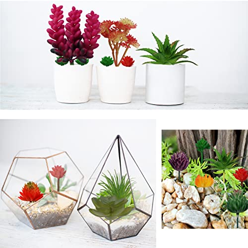 Artificial Succulents 22pcs Green Faux Plants for DIY Terrarium Home Decor X32709