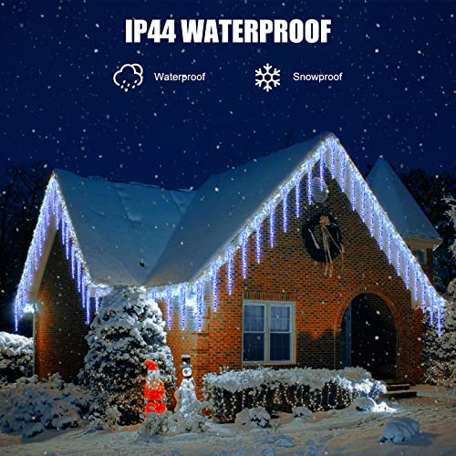 Brightown Christmas Meteor Shower Lights Outdoor 30ft 720 LED Waterproof Blue T277924