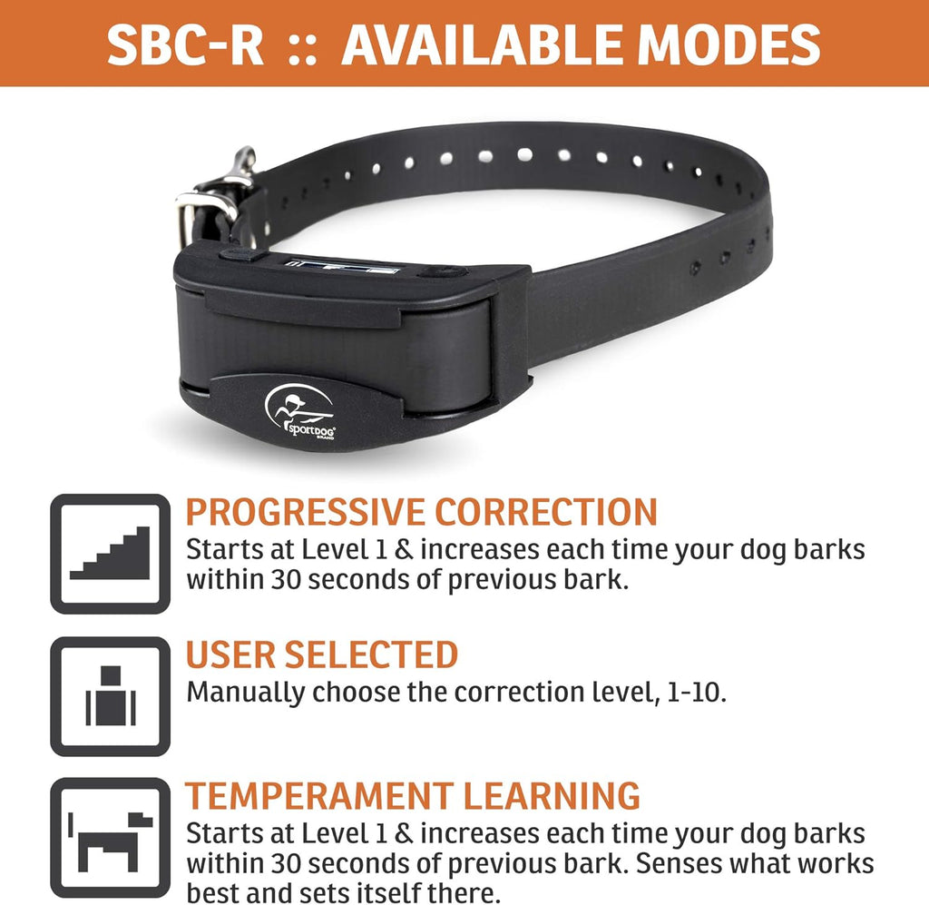 SportDOG Brand NoBark SBC-R Bark Collar - Rechargeable, Waterproof O810