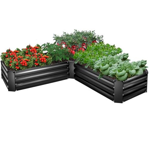 EDOSTORY Metal Raised Garden Bed Kit 8x4x2ft Galvanized Planter Box Outdoor V763