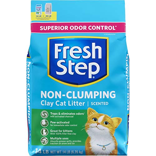 Fresh Step Non-Clumping Premium Cat Litter with Febreze Freshness, Scented, 14 Pounds (Package May Vary)