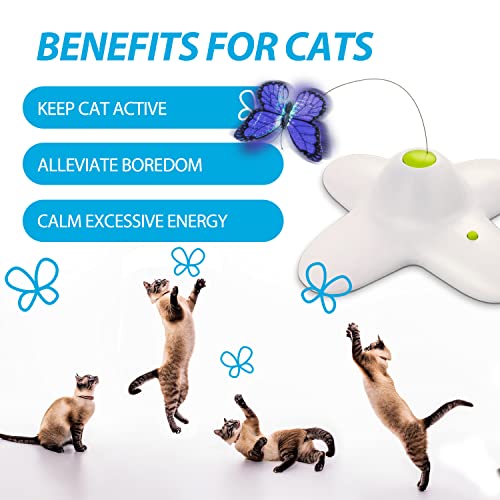 ALL FOR PAWS 2 in 1 Cat Wand Toy with Butterfly Spinner, USB Rechargeable S24679