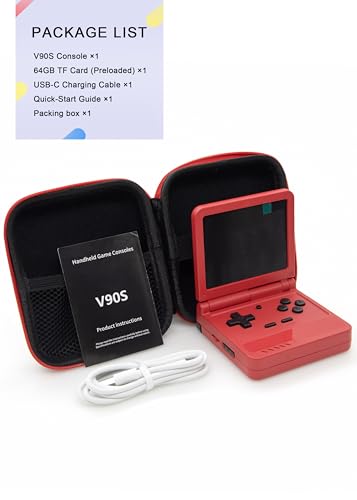 Powkiddy V90S Retro Handheld Console with 3.5" IPS Screen, Foldable Clamshell Design R1724
