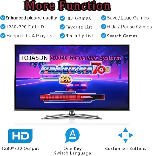 Pandoras Box 70S Portable Arcade Game Console 14-inch HD Screen Retro Video Game Machine P619