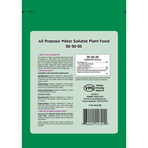 Fertilome All Purpose Water Soluble Plant Food 20-20-20, 8 oz F87329